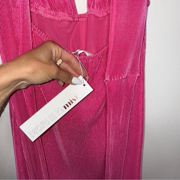 Morning Mist NWT Bow Tie Open Back Mini Dress Sleeveless - Picture 5 of 7